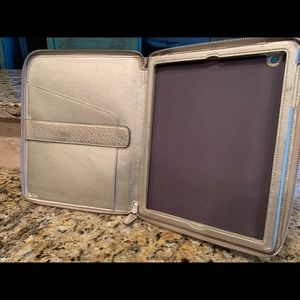 Gold metallic Coach iPad zippered case cover